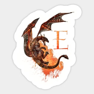 Drachen Buchstabe E Sticker